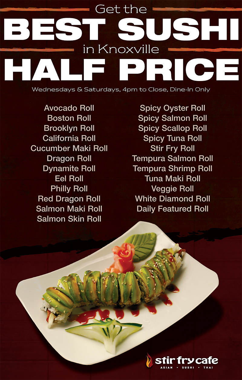 Storefront Window Poster - Half Price Sushi