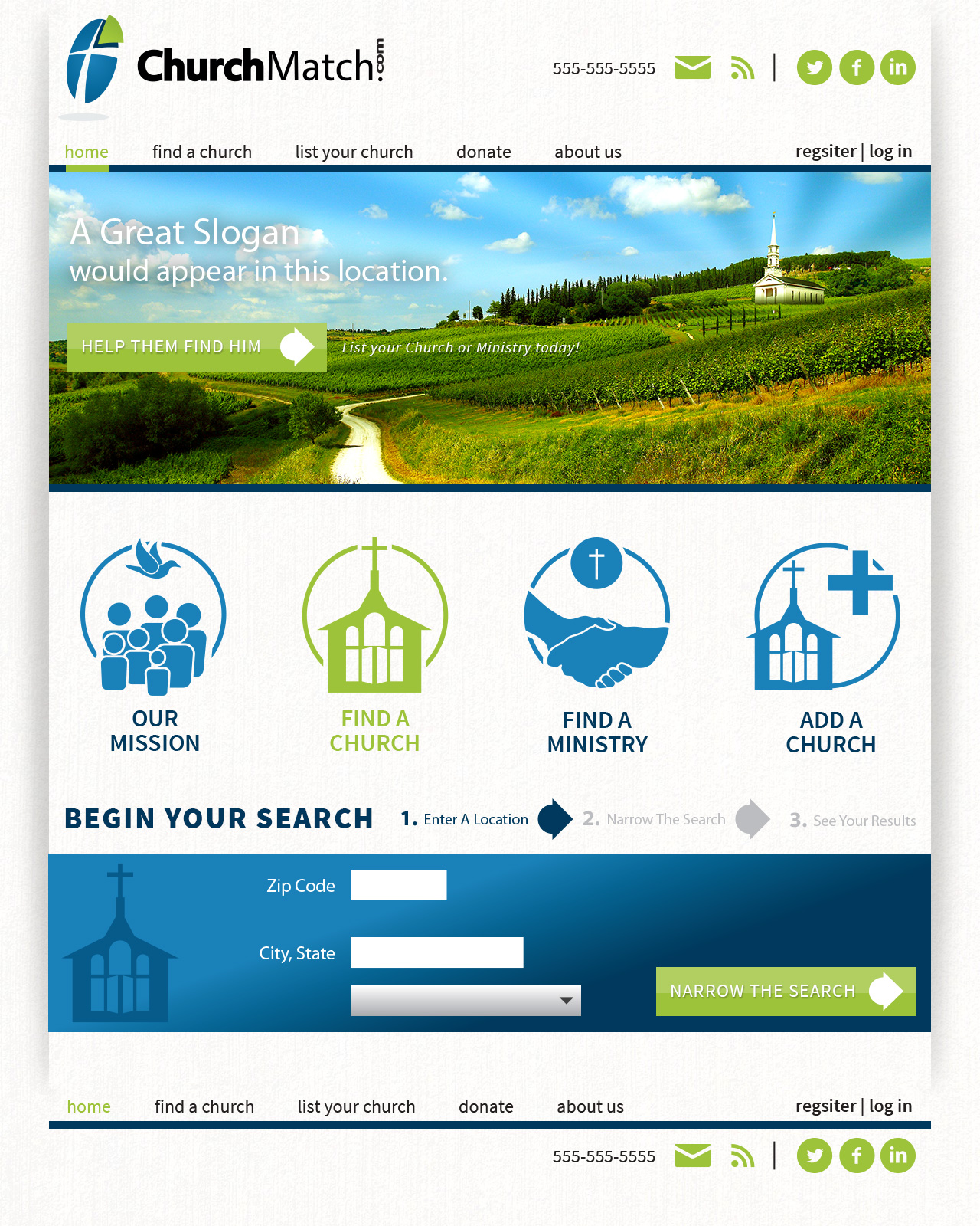 ChurchMatch.com Website - Homepage