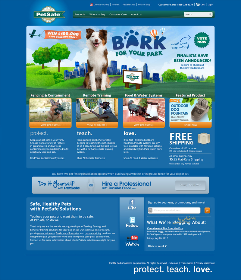 PetSafe Brand Website - Homepage