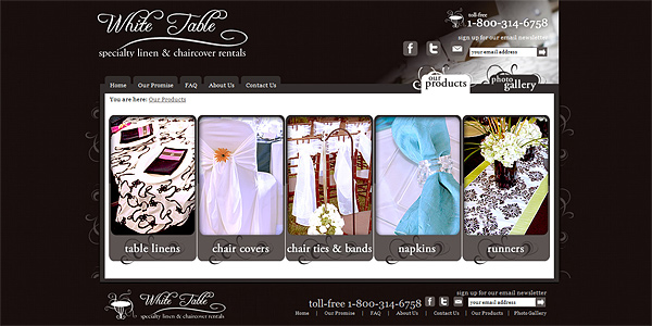 WhiteTable.com Product Page